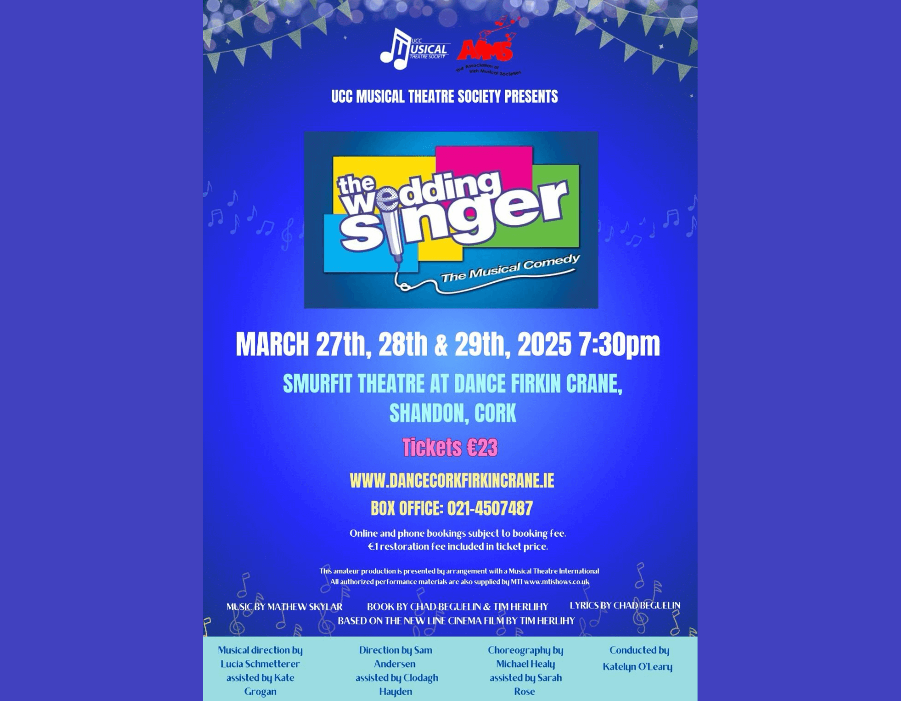 Firkin Crane Theatre, Cork: The Wedding Singer – UCC Musical Theatre Society